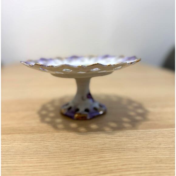 Lefton China Pedestal Plate VINTAGE - Picture 2 of 8